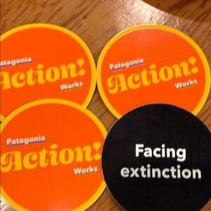 Patagonia Orange and Black Sticker Set